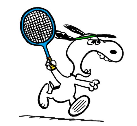 Snoopy Tennis Playing, Playing Tennis Drawing, Snoopy Badminton, Tennis Doodle, Tennis Sketch, Badminton Stickers, Tennis Images, Snoopy Tennis, Tennis Illustration