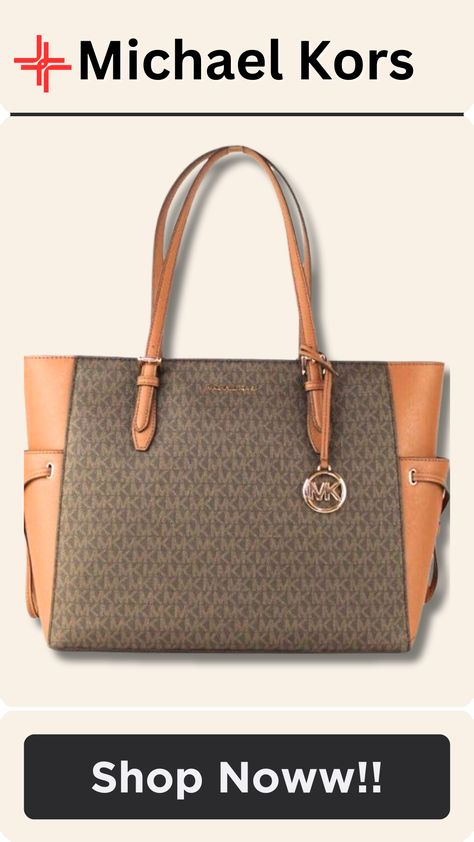 Michael Kors Gilly Large Jet Set Travel Tote - Stylish Brown MK Signature Bag Michael Kors Shop, Brown Tote Bag, Stylish Handbags, Upgrade Your Style, Travel Tote, Signature Design, Luxury Accessories, Jet Set, Shoes Jewelry