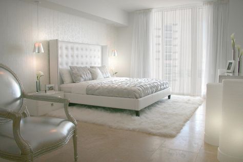 Elegant White Bedroom Rug Curtain Classic Chair Russian Interior Design All White Bedroom, White Bedroom Design, White Bedroom Decor, Bunk Beds With Stairs, White Bedroom Furniture, Luxury Bedroom Master, Bedroom Headboard, White Room, White Furniture