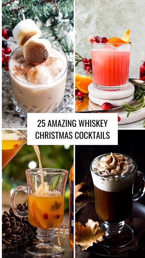 Holiday Cocktail Whiskey, Winter Whiskey Cocktails, Christmas Apple Cider, Whiskey Cocktails Easy, Couple In The Kitchen, Hot Chocolate Cocktail, Holiday Party Drinks, Holiday Drinks Alcohol, Seasonal Cocktails