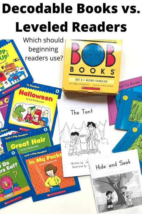 Books For Beginning Readers, Bob Books, Decodable Books, Decodable Readers, Guided Reading Kindergarten, Leveled Books, Leveled Readers, Literacy Games, Beginning Readers