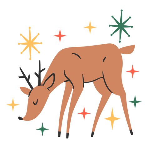 Vintage Christmas reindeer animal PNG Design Christmas Mural, Reindeer Animal, Reindeer Illustration, Sports Background, Christmas Rustic, Animal Png, Mural Ideas, Reindeer Ornaments, Shirt Maker