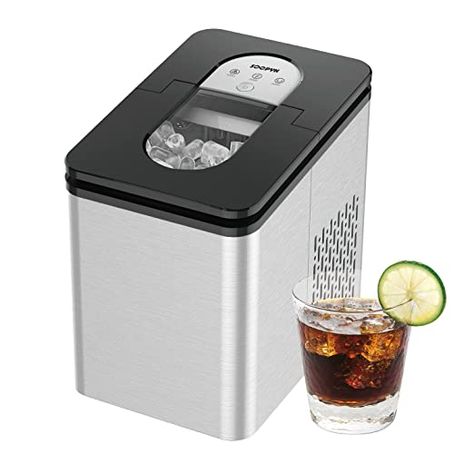 SOOPYK Ice Makers Countertop | Portable Ice Maker Cube | 27 lbs in 24 hrs | 9 Ice Cubes Per 5-8 Mins | Ice Maker Machine Self Cleaning Function | Ice Scoop and Basket,Stainless Steel Countertop Ice Maker, Ice Bin, Nugget Ice Maker, Ice Makers, Ice Maker Machine, Portable Ice Maker, Ice Scoop, Upright Freezer, Chest Freezer