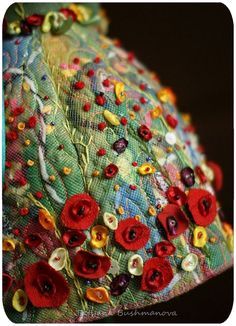 Felt Embroidery, Textile Fiber Art, 자수 디자인, Wool Applique, Art Textile, Embroidery Inspiration, Ribbon Embroidery, Embroidery And Stitching, Crazy Quilts