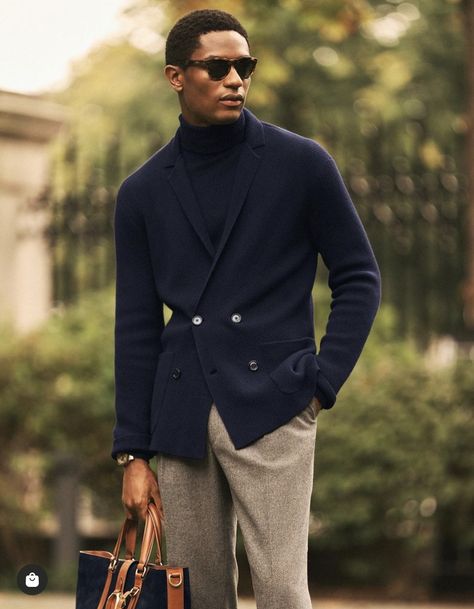 Double Breasted Blazer Men, Navy Blazer Outfits, Spring Menswear, Winter Outfits For Men, Outfit Looks, Ralph Lauren Menswear, Outfits For Men, Mens Outfit Inspiration, Seed Stitch