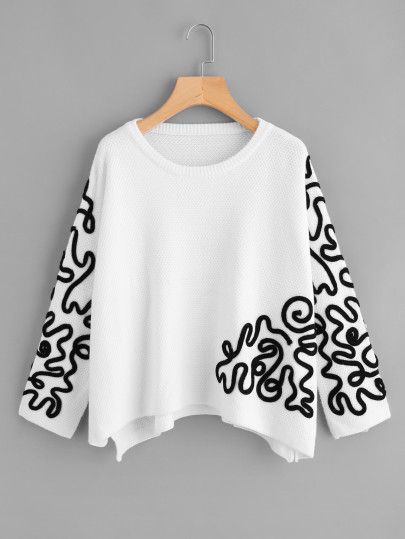 joefsf Abstract Embroidery, Tokyo Street Fashion, Latest Sweater, Trendy Fashion Tops, Grunge Look, Embroidery Fashion, Fashion Tops, Stylish Dresses, Diy Fashion