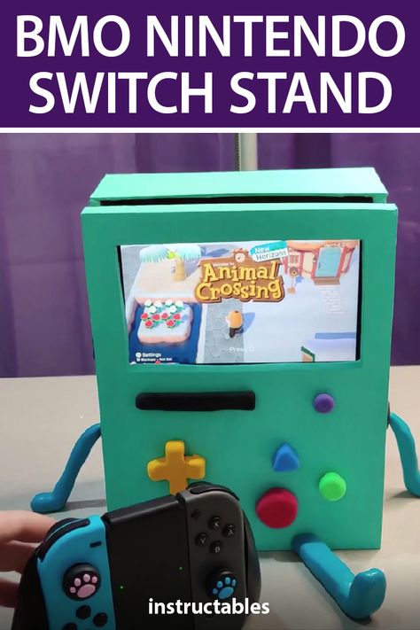 Build a BMO (Adventure Time) Nintendo Switch stand out of wood. #Instructables #workshop #woodworking #woodshop #gaming Nintendo Switch Stand, Gamer Crafts, Bmo Adventure Time, Switch Stand, Adventure Time Party, Adventure Time Parties, Wood Plans, Fun Diy Crafts, Super Glue