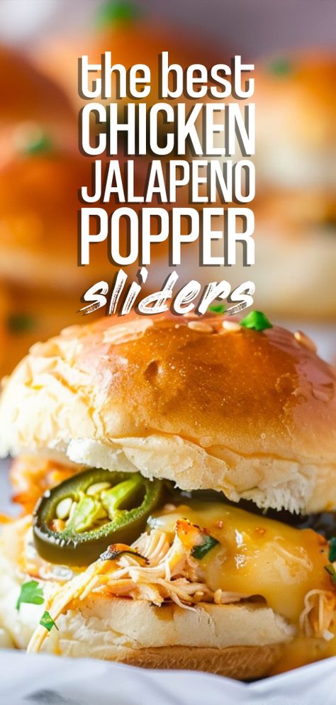 Cheesy Chicken Jalapeño Popper Sliders [35 Minutes] – Chasety Deli Chicken Sliders, Jalapeno Popper Sliders, Chicken Slider Recipes, Enchilada Sliders, Rotisserie Chicken Sliders, Shredded Chicken Sliders, Chicken Sliders Recipes, Pulled Chicken Sliders, Sliders Recipes Chicken