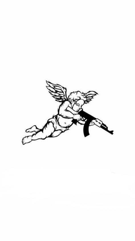 𝑝𝑟𝑥𝑥 Gotik Tattoo, Cupid Tattoo, Gangsta Tattoos, Graffiti Tattoo, Muster Tattoos, Angel Tattoo Designs, Religious Tattoos, Doodle Tattoo, Sketch Tattoo Design