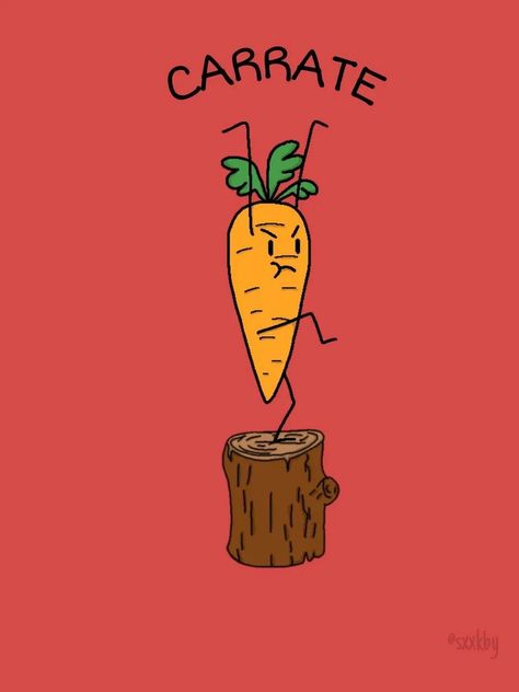 Carrot Quotes, Funny Art Doodles, Carrot Doodle, Karate Drawing, Gardening Puns, Carrot Puns, Food Mural, Humour English, Carrot Cartoon