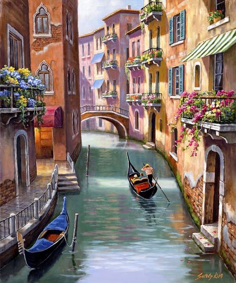 VENICE FOREVER Venice Painting, Italy Painting, City Painting, Beginner Painting, Alam Yang Indah, Painting Art Projects, Art Watercolor, Canvas Art Painting, Watercolor Landscape