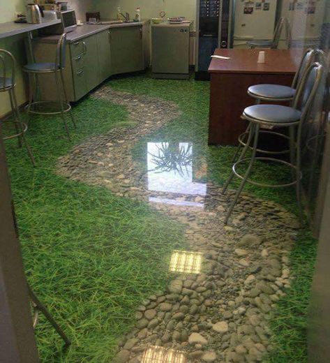 Types Of Kitchen Flooring, Lindal Homes, 3d Floor Art, Epoxy 3d, Epoxy Floor 3d, Halloween Patio, 3d Flooring, 3d Epoxy, Floor Murals