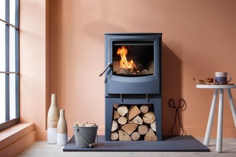 Atlantic Blue Log Burner - Wood Burning - Arada Stoves Old Stove, Log Burning Stoves, Mad About The House, Gas Stoves, Old Fireplace, Firewood Storage, Multi Fuel Stove, Wood Shed, Log Burner