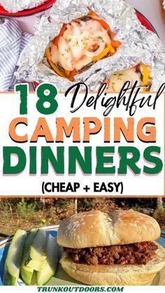 Looking for easy and delicious camping dinner ideas? Check out these 18 fun recipes that are perfect for your next camping adventure. From foil packet meals to one-pot wonders, you'll love these campfire-friendly dishes! #CampingMeals #CampingFood #CampingRecipes #CampingDinners #EasyCampingRecipes Easy Camping Foil Packet Meals, Tent Camping Dinner Ideas, Campfire Foil Meals, Precooked Camping Meals, Camping Dinner Ideas Outdoor Cooking, Camp Meals For Two, Meal Ideas For Camping, Meals For Camping Outdoors, Freezer Meals For Camping