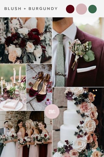 Burgundy Wedding Colors, Wedding Color Palette Summer, Wedding Color Palettes, Centerpieces Diy, Winter Wedding Colors, Spring Wedding Colors, Summer Wedding Colors, Wedding Palette, Wedding Theme Colors