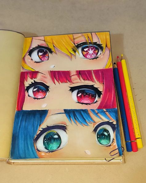 #drawing #animedrawing #anime #oshinoko #pencildrawing Anime Drawing With Pencil Colour, Anime Color Drawing, Drawing Ideas Aesthetic Colorful, Anime Drawing With Color, Anime Drawing Coloured, One Colour Drawing, Anime Color Pencil Art, Aesthetic Anime Drawing, Artist Core