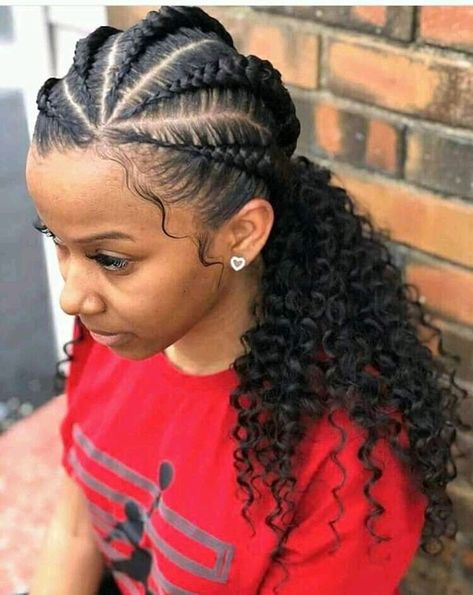 Braided Ponytail Hairstyles Black Women 4c Hair, African Big Braids Hairstyles, Fancy Braided Hairstyles Black, Braids For Mixed Hair, Mixed Girl Hairstyles Kids Braids, Cornrows Hairstyles For Kids, Black Hair Styles Braids, Braids Cornrows Hairstyles, Cornrow Hairstyles For Natural Hair