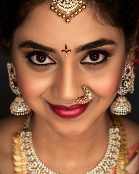 Nose Ring Designs, Bridal Hairstyle Indian Wedding, Bridal Nose Ring, Makeup Effects, Nose Ring Jewelry, Bridal Jewels, Bridal Makeover, Wedding Saree Blouse Designs, Gold Necklace Indian Bridal Jewelry