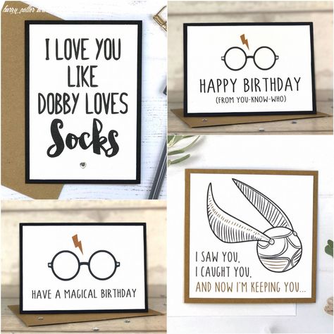 Harry Potter Happy, Harry Potter Birthday Cards, Harry Potter Cards, Cumpleaños Harry Potter, Hogwarts Gryffindor, Harry Potter Friends, Gryffindor Slytherin, Cool Birthday Cards, Harry Potter Gifts