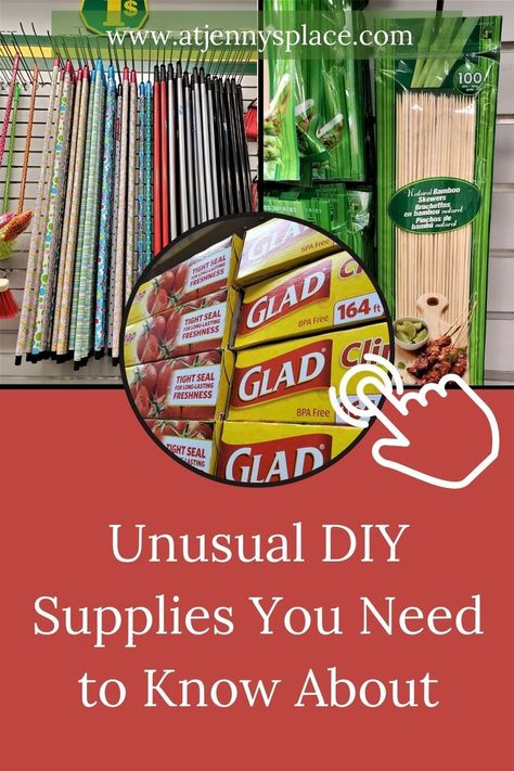 Unusual and must haves crafting supplies that you can find at the dollar store. Browse through the craft supplies list that you likely never thought of but definetely need. Cheap Craft Supplies, Wholesale Crafts, Wholesale Craft Supplies, Cheap Crafts, Bamboo Skewers, Crafting Supplies, Crafts Hacks, Home Improvement Store, Dollar Store Crafts