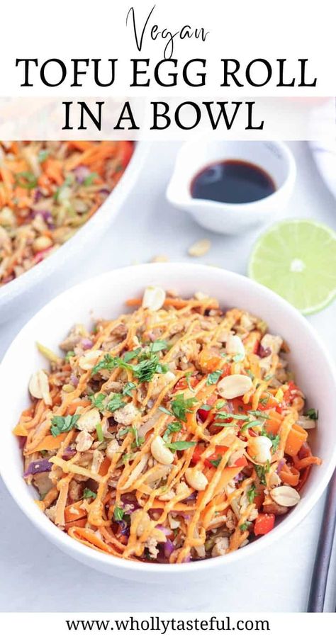 Best Egg Roll In A Bowl Recipe, Veggie Crumbles Recipes, Egg Roll In A Bowl No Meat, Egg Roll In A Bowl Tofu, Asian Tofu Scramble, Veggie Egg Roll In A Bowl, Egg Roll In A Bowl Vegan, Tofu Bowls Vegan, Tofu Egg Roll In A Bowl