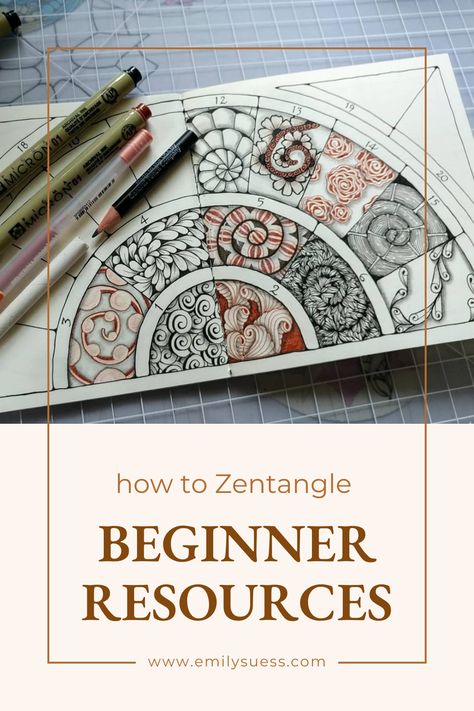 All the Zentangle basics in one place with links for further exploration. Learn common Zentangle terms,  learn to draw Zentangle patterns, and discover additional resources for finding video tutorials, supplies, and Certified Zentangle Teachers in person and online. Zentangle Doodles Patterns, Easy Zentangle Patterns, Easy Zentangle, Learning Sites, Zentangle Tutorial, Tangle Art, Tangle Patterns, Zentangle Drawings, Doodle Patterns