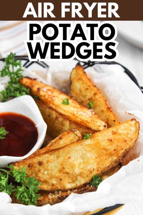 Skip the deep fryer and enjoy flavorful, crunchy air fryer potato wedges. Our foolproof recipe results in perfectly golden potatoes. Homemade Potatoes, Air Fryer Potato Wedges, Air Fryer Potato, Golden Potatoes, Grilled Ham And Cheese, Potato Wedges Recipe, Wedges Recipe, Air Fry Recipes, Side Dish Recipes Easy