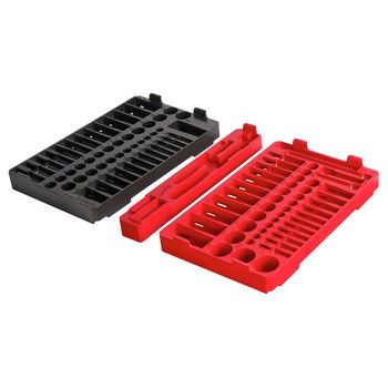 Milwaukee 48-22-9486T 106-Piece SAE and Metric 1/4 in. and 3/8 in. Mechanics Ratchet and Socket Tray for PACKOUT Low-Profile Organizer - miln48-22-9486t Tool Identification, Milwaukee Tool Box, Socket Trays, Ultimate Organization, Socket Storage, Socket Organizer, Socket Holder, Milwaukee Tools, Mechanic Tools