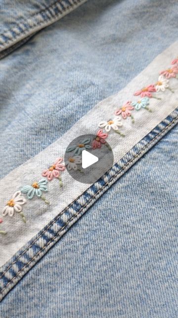 Jacqueline • Pick and Stitch on Instagram: "🌷 Adding a bit of colour to this jacket 🌷 . Denim is the perfect material for stitching! The nature of the fabric makes it easy to stitch and you don't even need a hoop. Just grab some stick and stitch patches and the possibilities are endless! . #pickandstitch #denimembroidery #upcycledclothing #upcycledfashion #upcycledclothes #beginnerembroidery #stickandstitch #stickandsew #floralembroidery" Embroidery Denim Jacket, Denim Jacket Embroidery, Jean Jacket Diy, Embroidery Jeans Jacket, Stick And Stitch, Stitch Patch, Embroidered Jean Jacket, Denim Embroidery, Diy Jacket