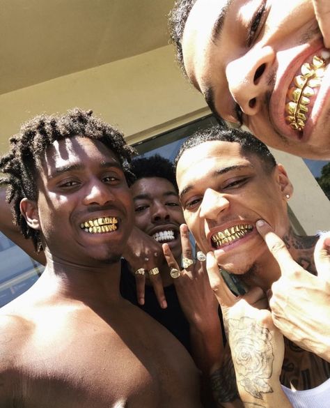 Gold Slugs, Gold Teeth Grills, Grillz Teeth, Gold Grill, Squad Outfits, Chocolate Men, Gold Grillz, Grills Teeth, Gold Teeth