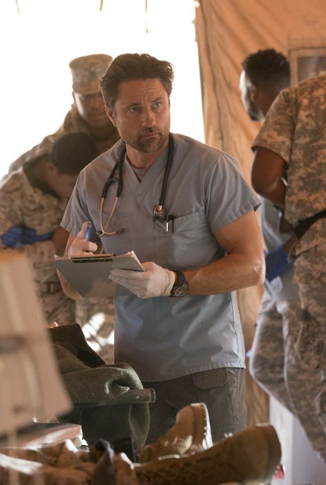 Martin Henderson as Nathan Riggs - Grey’s Anatomy Season 14 Episode 5, “Danger Zone." Nathan Riggs, Role Call, Kim Raver, Martin Henderson, Grey's Anatomy Doctors, Kevin Mckidd, Owen Hunt, Abigail Spencer, Caterina Scorsone