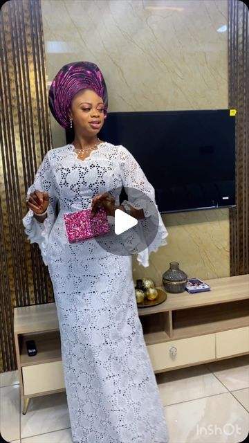 Latest White Lace Bubu Gown Style, White Lace Bubu Gown Styles Nigerian, Boubou Lace Styles For Women, White Bubu Gown Styles Lace, Lace Bubu Styles For Women, Nigerian Lace Dresses Gowns, African White Lace Dress Styles, Simple Lace Gown Styles, White Lace Boubou Styles For Women