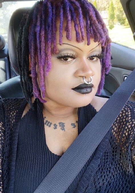 Goth Locs, Feminine Goth, Afro Goth, Hyper Feminine, Goth Look, Black Goth, Alternative Hair, Witchy Woman, Pretty Makeup