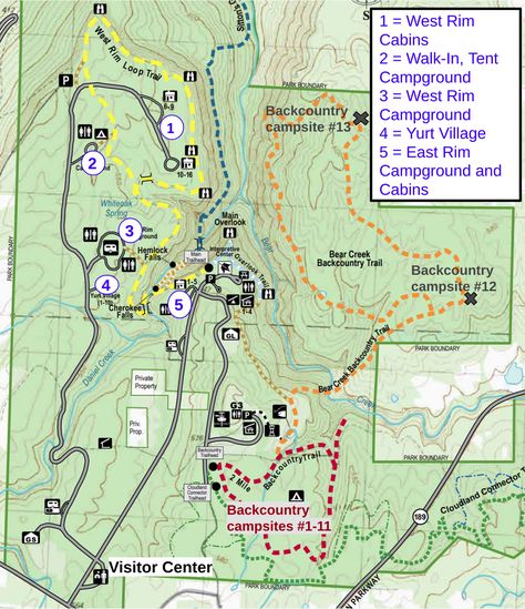 The Definitive Guide To Cloudland Canyon State Park — Simply Awesome Trips Georgia State Parks, Cloudland Canyon, State Park Camping, Georgia Vacation, Cabin Tent, North Georgia Mountains, Georgia Travel, Leaf Peeping, Waterfall Hikes