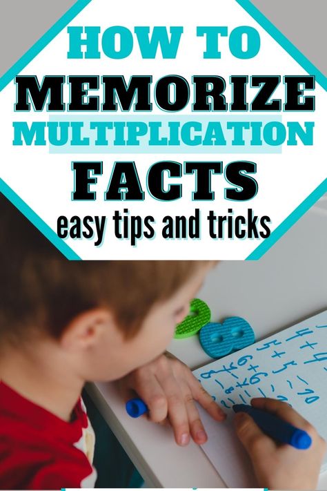 Multiplication can be hard, but it doesn't have to be. These tips and tricks will help you memorize multiplication facts in just 5 minutes a day so you can focus on more important things. You'll find secret multiplication hacks and resources for memorizing times tables. This is the perfect resource for homeschool math and teaching times tables to homeschoolers. If you're looking at how to teach multiplication, you're going to want to look into the secrets behind memorizing multiplication facts. Multiply By 3 Tricks, Best Way To Teach Multiplication, Teaching Kids Multiplication, Math Games For Multiplication, How To Remember Multiplication Table, Math Facts Multiplication, How To Teach Multiplication Tables, Easy Multiplication Games, Multiplication Tricks For 7