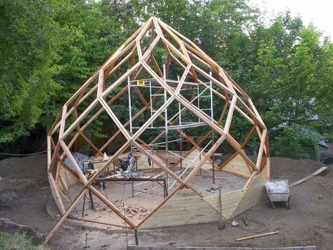 Dome Greenhouse, Dome Building, Geodesic Dome Homes, Dome Structure, Dome Home, Dome House, Have Inspiration, Geodesic Dome, Earthship