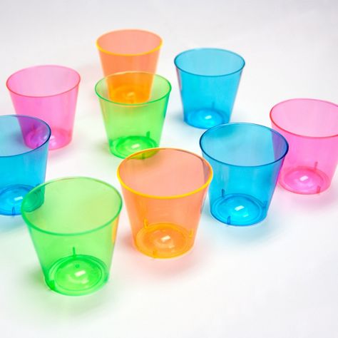 Shot Glasses Display, Neon Party Supplies, Shot Glasses Wedding Favors, Neon Birthday, Shot Cups, Party Glasses, Shot Glass Set, Bar Games, Tasting Party