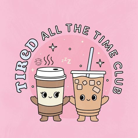 Coffee mascot, coffee illustration, iced coffee lover, tired club, kawaii coffee Muffin And Coffee Aesthetic, Coffee Club Logo, Iced Coffee Illustration, Coffee Mascot, Coffee Mug Illustration, Coffee Character, Coffee Content, Ads Agency, Kawaii Coffee