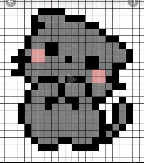 Pixel Art Stitch, Pixel Art Chat, Pixel Art Animals, Pixel Kawaii, Modele Pixel Art, Piskel Art, Pixel Art Ideas, Graph Paper Drawings, Easy Pixel Art