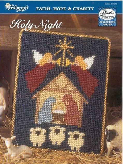 Tema Disney, Plastic Canvas Pattern, Plastic Canvas Ornaments, Plastic Canvas Christmas, Christmas Canvas, Needlepoint Patterns, Plastic Canvas Crafts, Wall Quilts, Holy Night