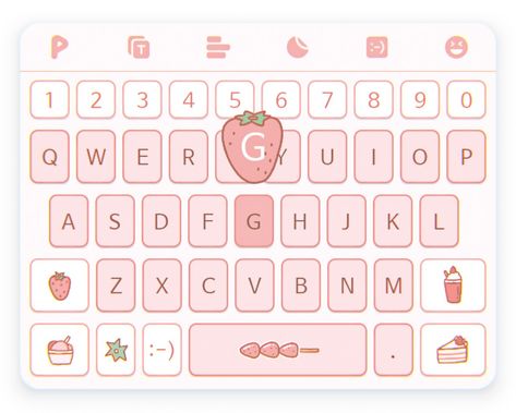 [app: play keyboard] Kawaii Keyboard Theme, Play Keyboard Themes, Strawberry Keyboard Wallpaper, Play Keyboard Aesthetic, Keybored Wallpapers, Hello Kitty Keyboard Wallpaper, Strawberry Keyboard, Keyboard Wallpaper Aesthetic Pink, Gboard Keyboard Wallpaper Aesthetic