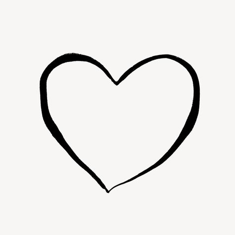 Black Outline Heart, Doodle Clipart, Illustration Black And White, Heart Doodle, Heart Outline, Black And White Heart, Drawing Black, Heart Drawing, Heart Images