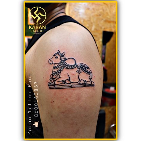 #cow #tattoo #design #famous Hindu Cow Tattoo, Nandi Tattoo Design, Cow Tattoo Design, Cow Tattoo, Animals Tattoo, Tattoo Design, Tattoo Designs, Cow, Tattoos