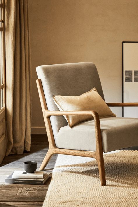 30 Homeware Hits On The High Street | SL.Man Recycled Wood Table, Wood Folding Chair, Metal Armchair, Rattan Armchair, Linen Armchair, Wood Stool, Armchair Furniture, Wood Bench, Upholstered Arm Chair