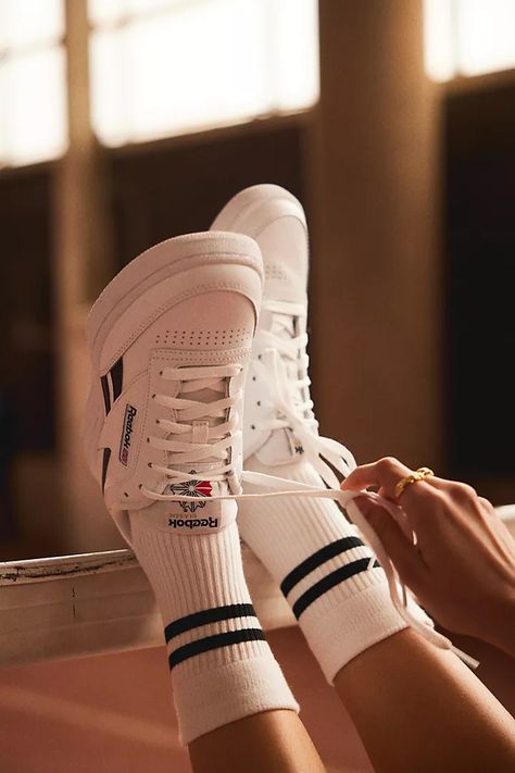 Reebok Club C Revenge Trainers | Anthropologie UK Reebok Classic Outfit Woman, Reebok Aesthetic, Reebok Classic Outfit, Reebok Shoes Outfit, Club C Reebok, Reebok Club C Revenge, Club C Revenge, Style Staples, Tennis Courts