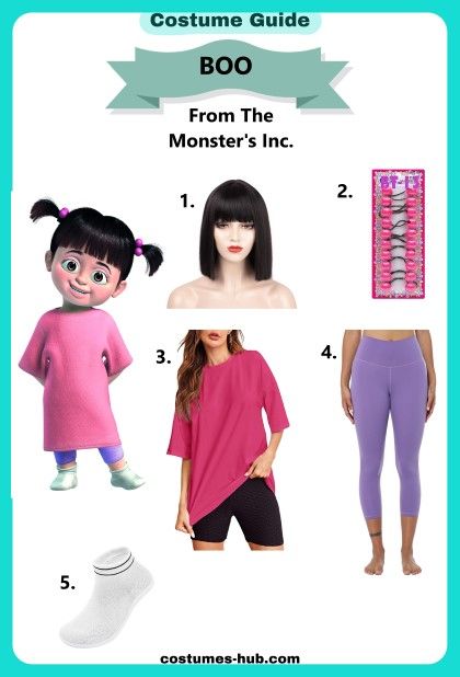 Monsters In Halloween Costumes, The Best Costumes For Halloween, Sully Boo Costume, Childhood Shows Costumes, Sulley And Boo Costume, Monster Ink Halloween Costumes, Monster Inc Costume Ideas, Monsters Inc Boo Costume Diy, Monsters Inc Costume Ideas