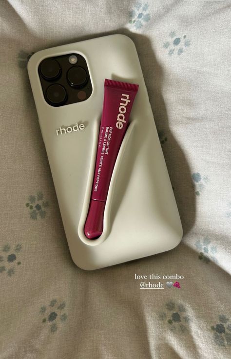 Rhode Lip Phone Case, Rhode Lip Case Phone, Rhode Phone Case Aesthetic, Rhode Phone Case, Creative Iphone Case, Iphone Obsession, Pretty Iphone Cases, Phone Inspiration, Pretty Phone Cases