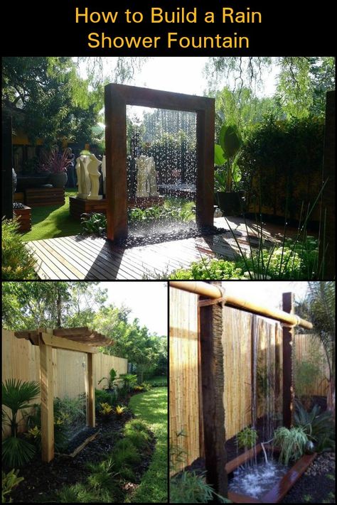 Transform Your Backyard into an Amazing Outdoor Space with this Contemporary Rain Shower Fountain Rain Shower Fountain, Drømme Bad, Taman Air, Diy Garden Fountains, Fountains Backyard, Backyard Water Feature, Water Fountains Outdoor, Landscaping Supplies, Water Walls