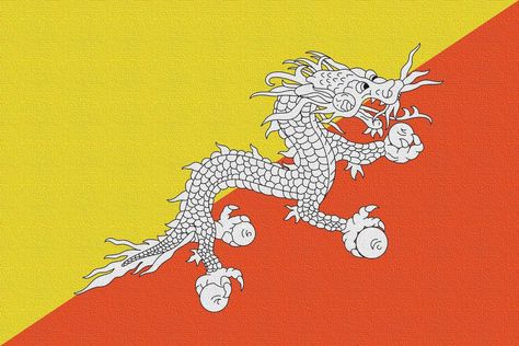 Illustration of the national flag of Bhutan Bhutan Flag, Flag Illustration, Dragon Maid, Miss Kobayashi's Dragon Maid, Bhutan, National Flag, Photo Background, Vector Photo, Photo Illustration