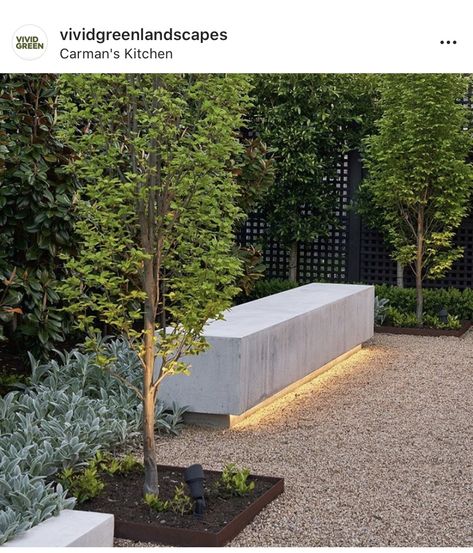 Concrete Garden Bench, Concrete Bench, Concrete Garden, Outdoor Gardens Design, Backyard Garden Design, Garden Landscape Design, Interior Garden, Garden Seating, Modern Landscaping